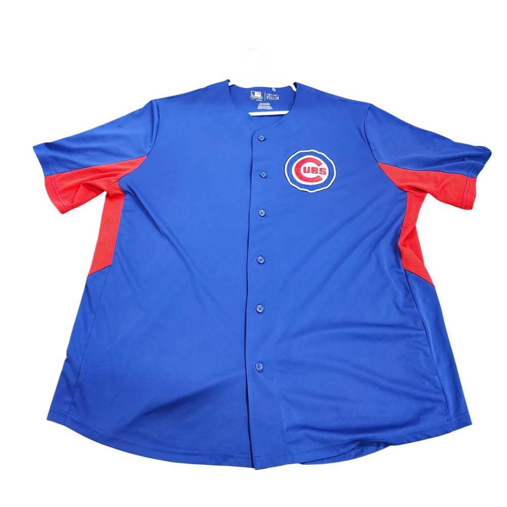 CHICAGO CUBS MENS 2XL BLUE MLB BUTTON-DOWN TX3 COOL GENUINE MERCHANDISE EUC
